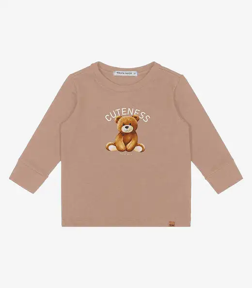 Image_Camiseta Infantil Manga Longa Trick Nick Marrom