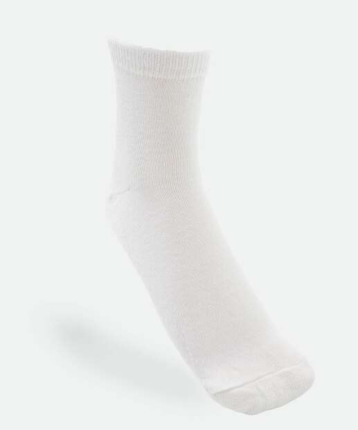 Kit 5 Pares Meias Cano Curto Feminina Marisa Branco