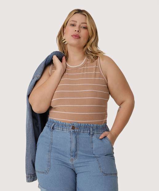 Image_Blusa Plus Size Feminina Regata Canelada Marisa