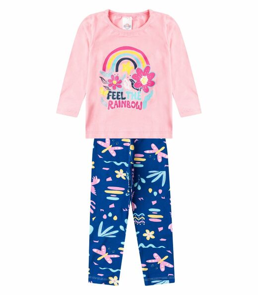 Image_Conjunto Algodão Menina Blusa Longa E Calça Select Rosa