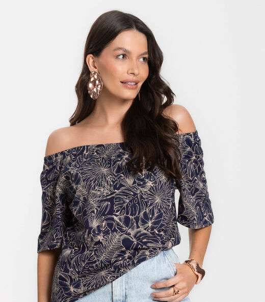 Blusa Feminina Ciganinha Infinita Cor Azul