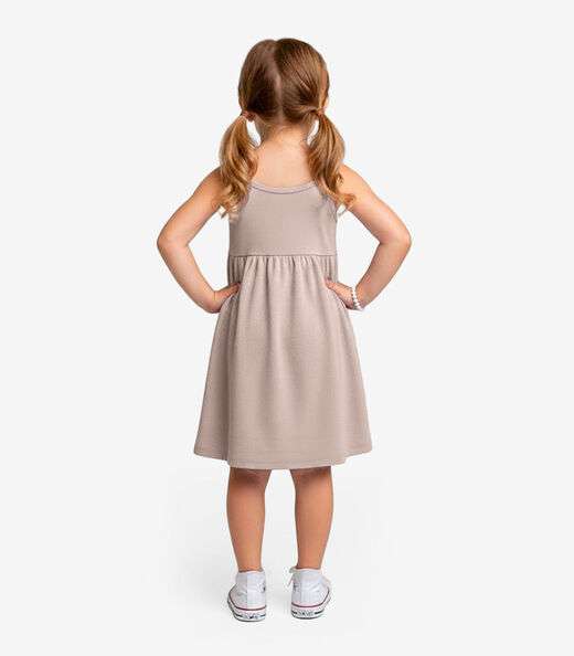 Vestido Feminino Infantil de Alças Select Marrom
