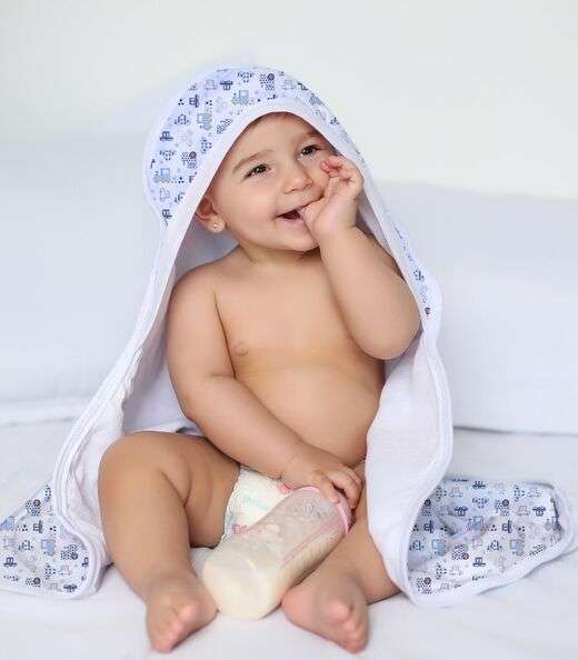 Toalha Com Capuz Bebê Vivaldi Azul