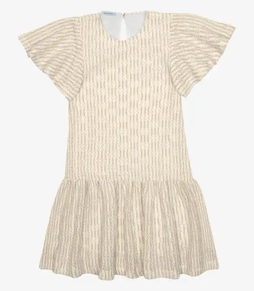 Vestido Infantil Tricot Trick Nick Bege