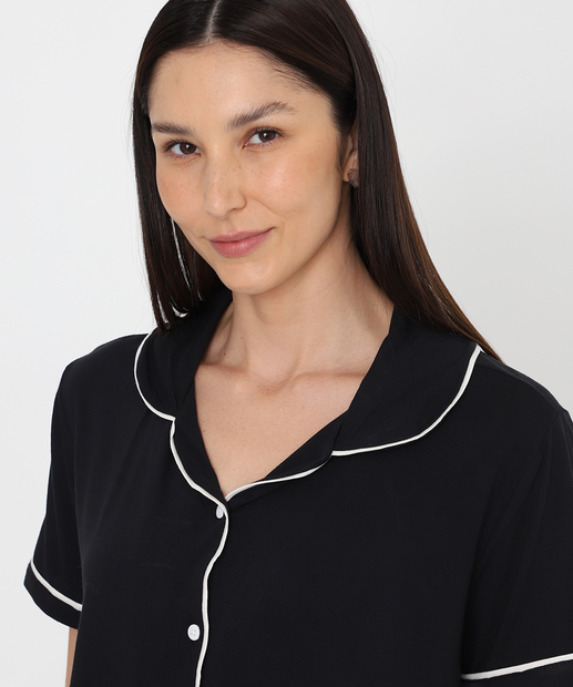 Pijama Feminino Americano Marisa Preto