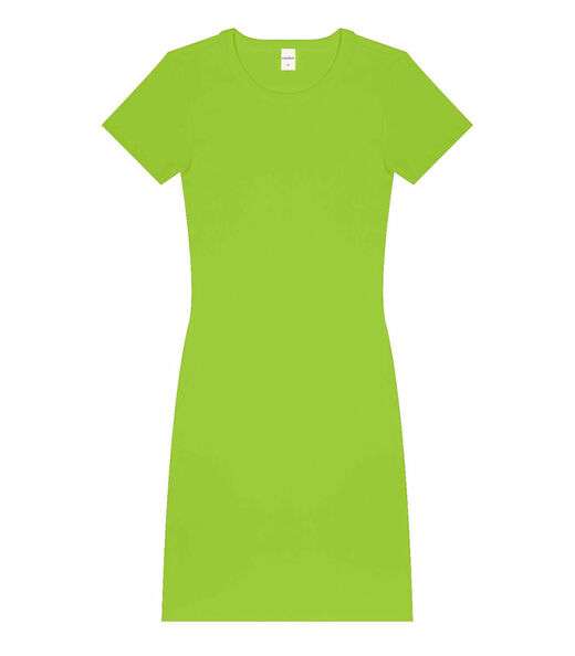 Vestido Acinturado Em Ribana Canelada Rovitex Verde