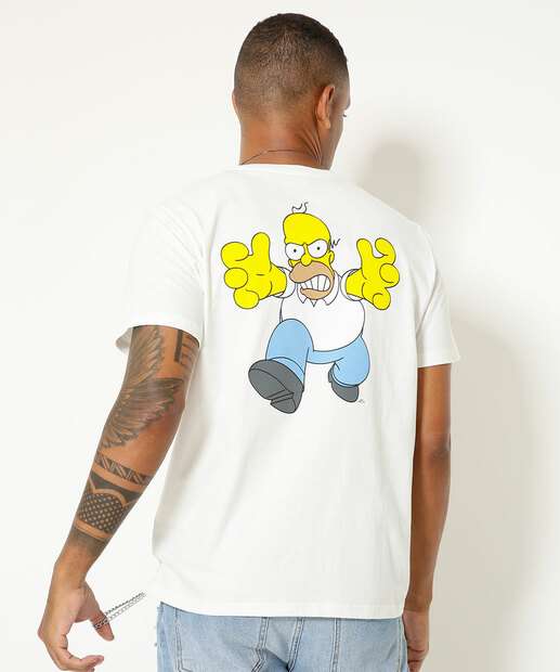 Camiseta Masculina Estampa Homer Manga Curta Simpsons