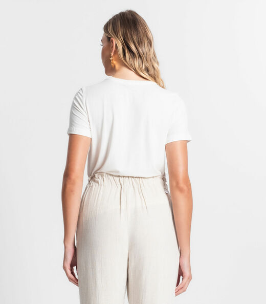 T-shirt Viscotorcion Feminina Estampada Endless Bege