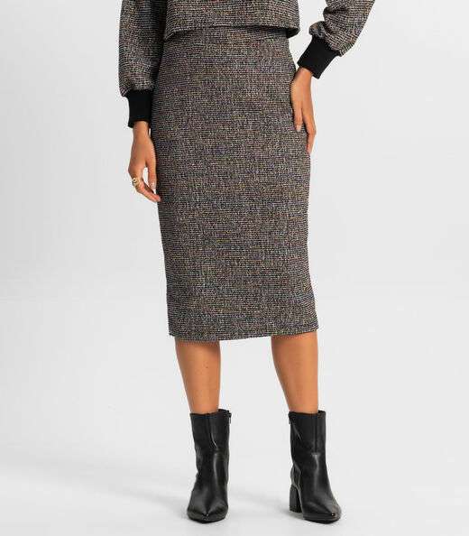 Saia Midi Feminina Rovitex Preto