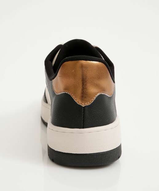 Tênis Casual Feminino Recorte Moleca Off White