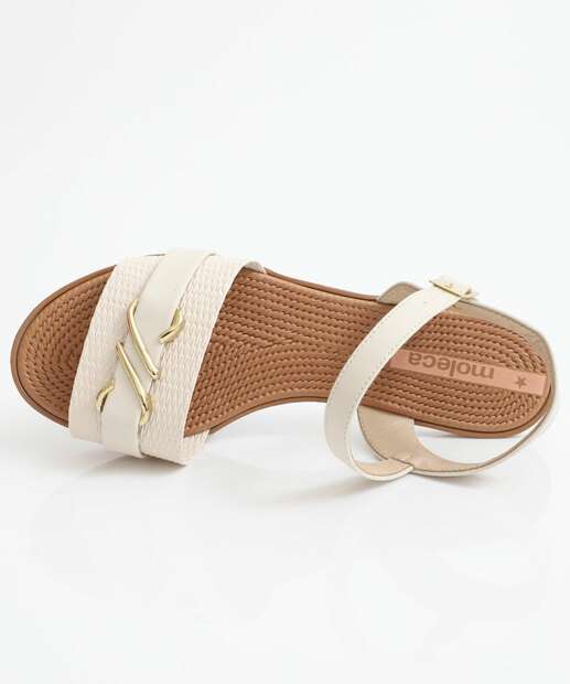 Sandália Feminina Rasteira Moleca Branco