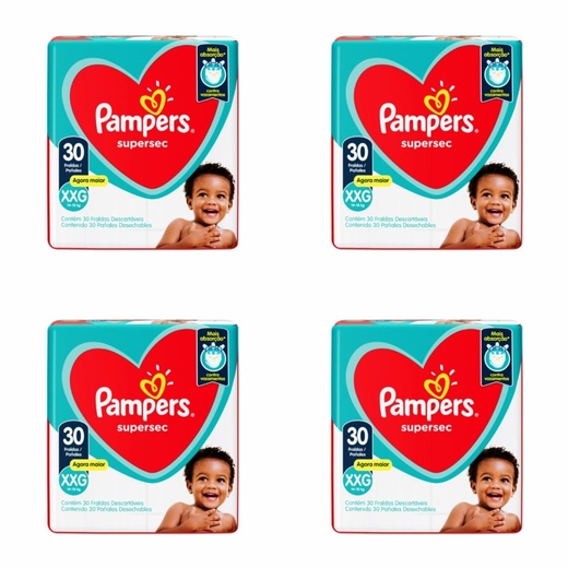 Image_Kit 4 Fraldas Pampers Ss Xxg c/30 Unidades cada