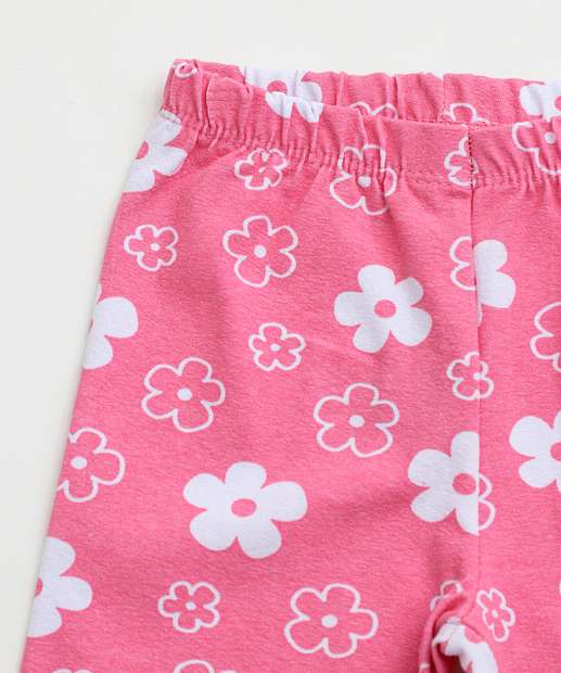 Conjunto Infantil Estampa Flores Marie Disney Tam 1 a 3