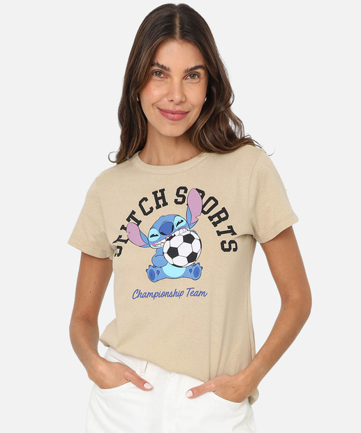 Image_Blusa Feminina Estampa Stitch Manga Curta Disney Cinza