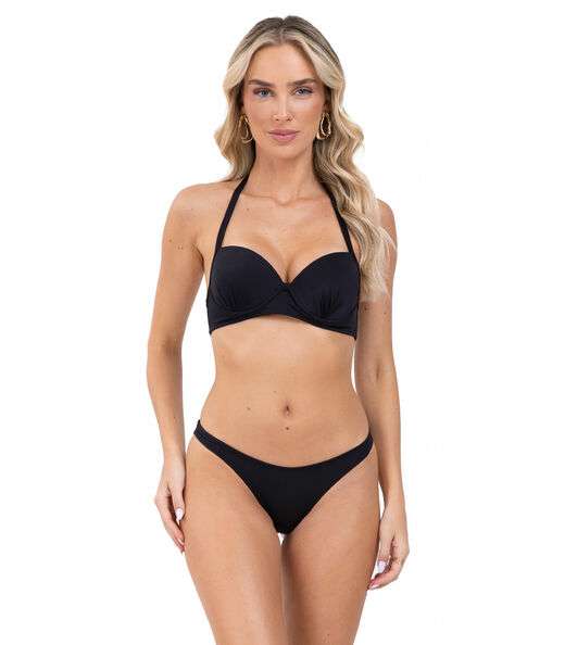 Top Biquíni Liso Com Bojo Uni Femme Preto
