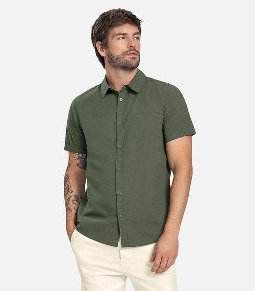 Image_Camisa Masculina Em Tricoline Diametro Verde