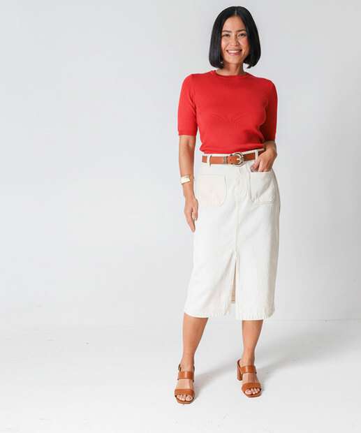 Blusa Feminina Canelada Manga Curta Marisa Vermelho