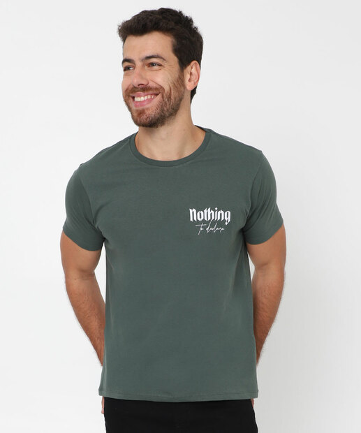 Image_Camiseta Masculina Estampada Marisa Verde