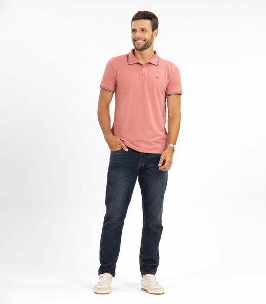 Camisa Polo Masculina Diametro Rosa
