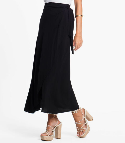 Saia Midi Amarração Envelope Select Preto
