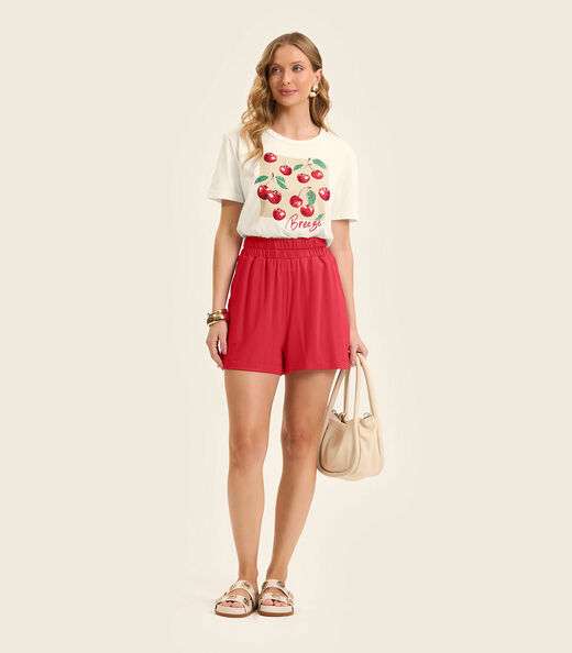 Shorts Feminino Molecotton de Vicose Rovitex Vermelho