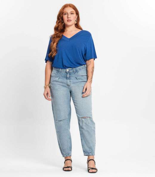 Blusa Feminina Plus Size Secret Glam Azul