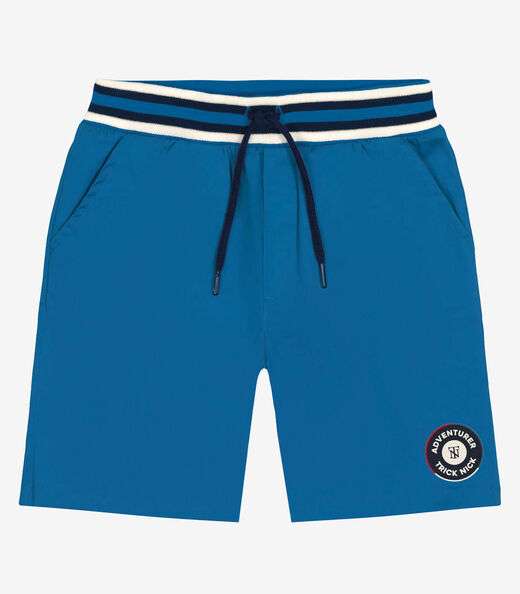 Bermuda Infantil Em Sarja Trick Nick Azul