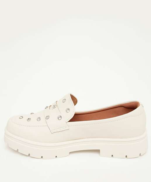 Mocassim Loafer Feminino Strass Tratorado Vizzano