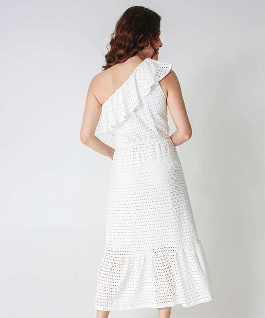 Vestido Feminino Um Ombro Só Marisa Off White