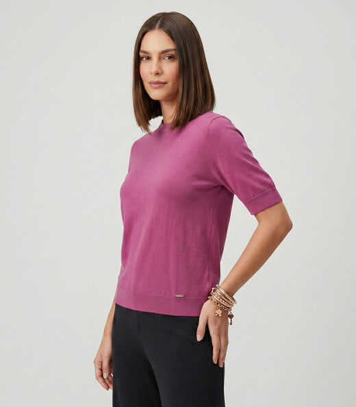 Blusa Feminina Manga Curta Tricot Endless Vermelho