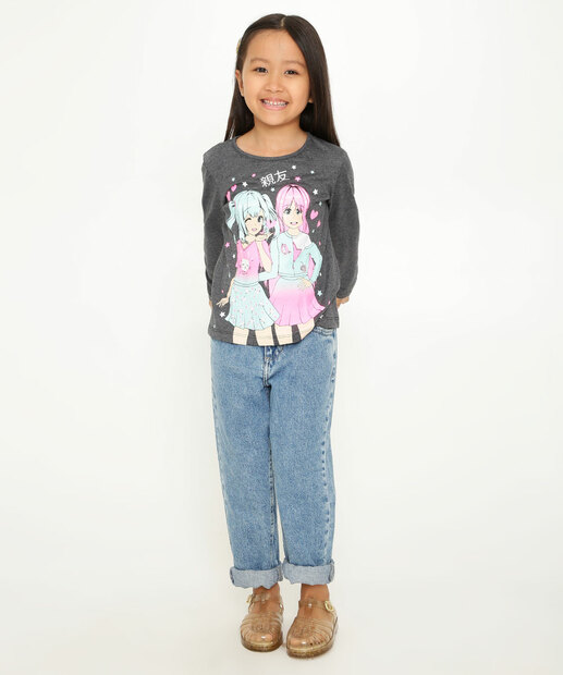 Camiseta Infantil Anime Manga Longa Marisa Tam 4 a 10