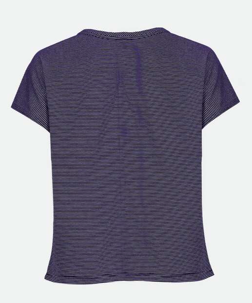 Blusa Feminina Listrada Manga Curta Marisa