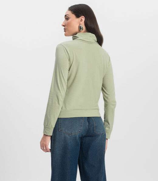 Blusão Gola Alta Infinita Cor Feminino Verde