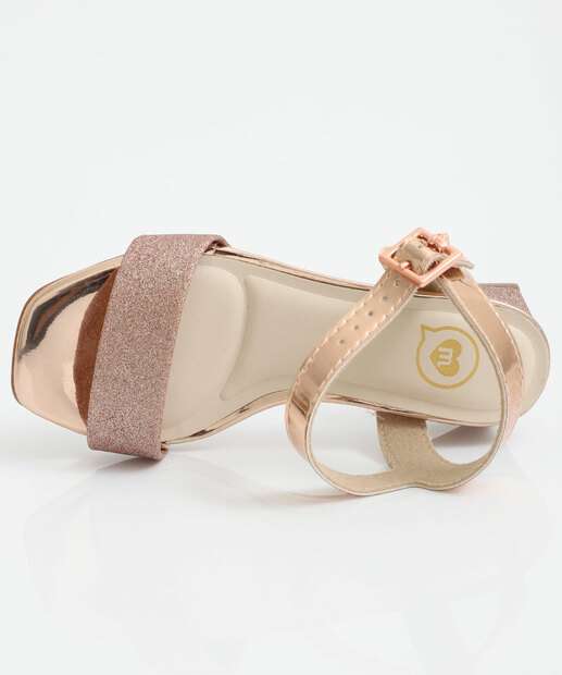 Sandália Infantil Metalizada Glitter Molekinha Rosê