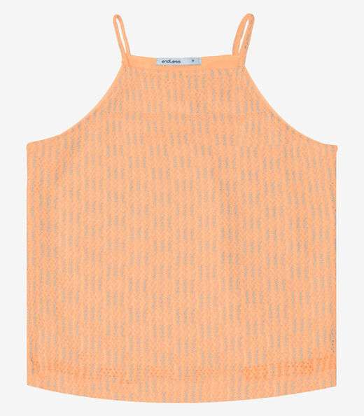 Blusa De Alça Em Tricot Endless Laranja
