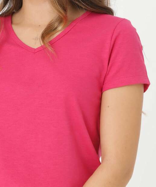 Blusa Feminina Básica Flamê Manga Curta Marisa