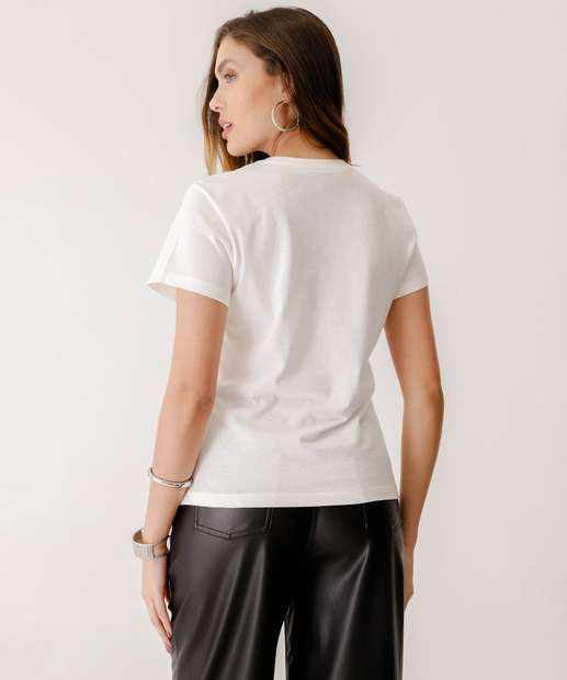 Blusa Feminina com Paetês Curta Marisa