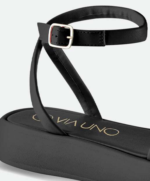 Sandália Flatform Feminina Tiras Via Uno