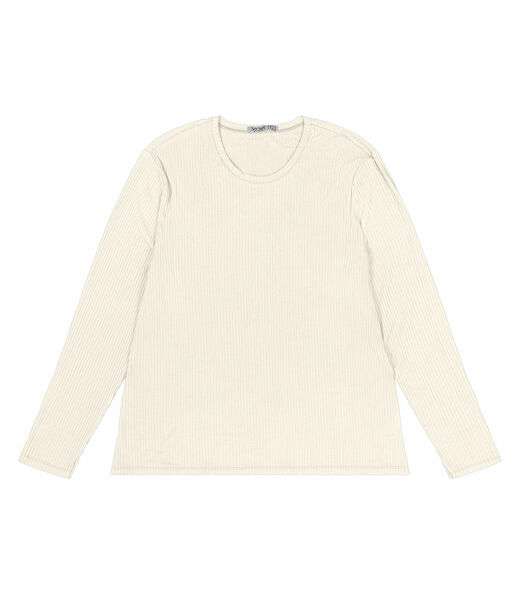 Blusa Manga Longa Ribana Canelada Secret Glam Bege