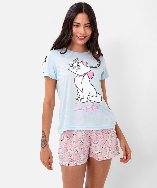Image_Pijama Feminino Estampa Marie Disney Azul