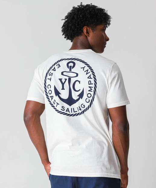 Camiseta Masculina Estampada Manga Curta Marisa Off White