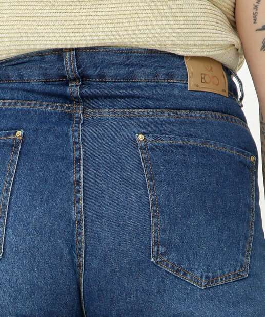 Short Plus Size Feminino  Barra Dobrada Ecxo Jeans