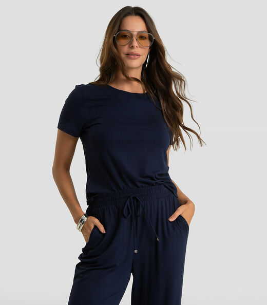 Conjunto Feminino Blusa E Calça Dianna Azul