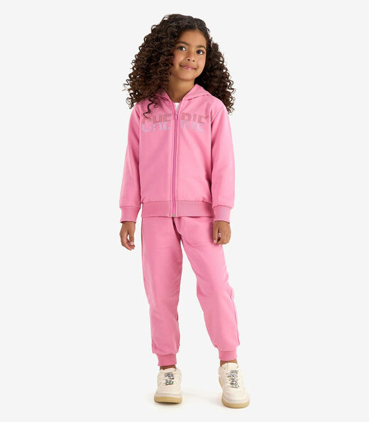 Conjunto Jaqueta  e Calça Moletom Rovi Kids Rosa