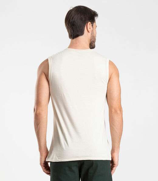 Regata Meia Malha Masculina Diametro Bege