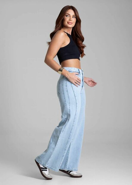 Calça Jeans Sawary Wide Leg Petit - 281972