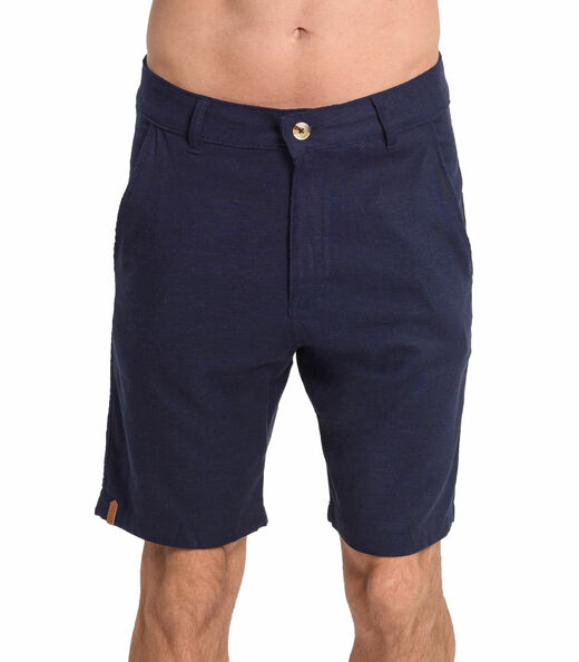 Bermuda Masculina Linho Rovitex Azul