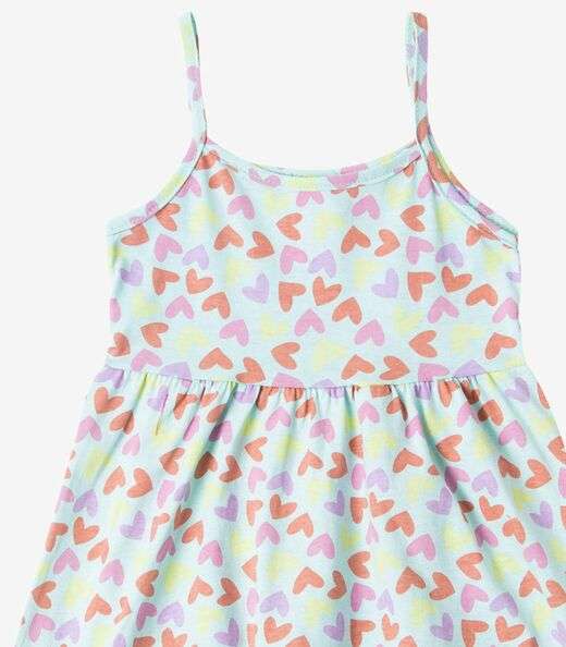 Vestido Infantil Estampado de Alcinha Bju Kids Verde