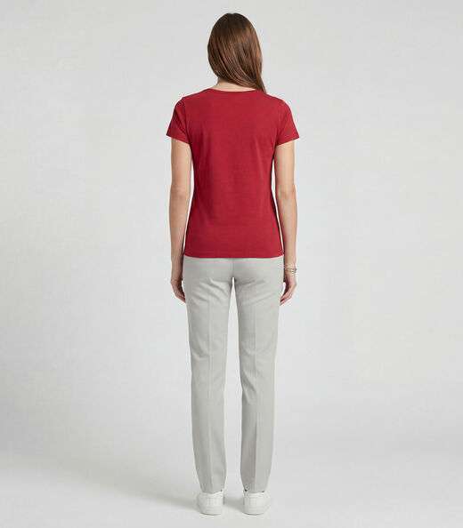 Blusa Feminina Cotton Com Estampa Infinita Cor Vermelho