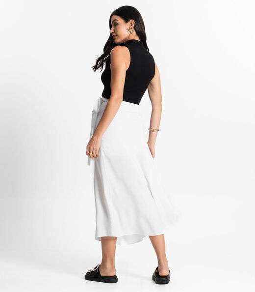 Saia Midi Amarração Envelope Select Branco